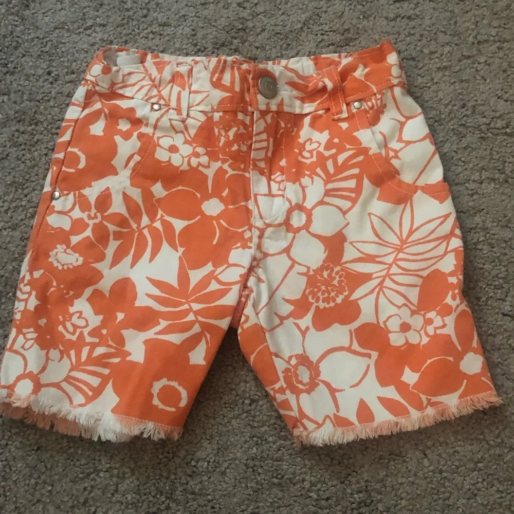 Gymboree shorts girls 3T 3 orange Hawaiian 🌺